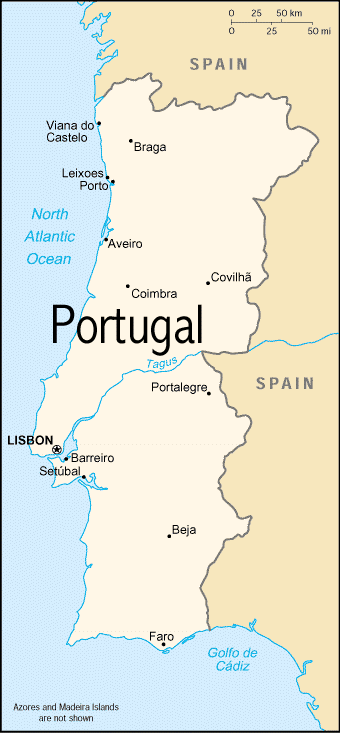 Map of Portugal - Print for easier reading.